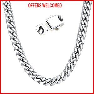 18K Gold-Plated Miami Cuban Chain Necklace, 9/11/13mm Width, 20/22/24 Inch